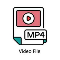 vidéo fichier vecteur remplir contour icône conception illustration. en ligne diffusion symbole sur blanc Contexte eps dix fichier