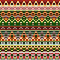 vecteur sans couture rouge Jaune vert rond coloré aztèque Indien ornement Contexte avec Triangles et totem