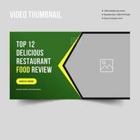 Créatif nourriture la revue vidéo la vignette bannière conception vecteur