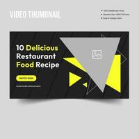 nourriture recette conseils vidéo couverture bannière conception vecteur