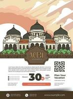 affiche un événement disposition modèle pour tourisme avec aceh culture illustration vecteur