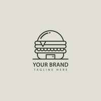 Burger maison vite nourriture logo conception vecteur illustration. Créatif combinaison concept entre Burger et maison. adapté pour votre Burger entreprise, restaurant etc