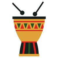 coloré dessin animé style djembé tambours. africain traditionnel musical instrument. isolé sur blanche. plat conception. vecteur
