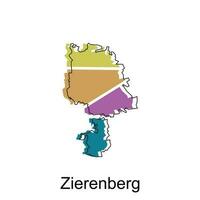 zierenberg carte, détaillé contour coloré Régions de le allemand pays. vecteur illustration modèle conception