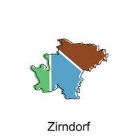 carte de zirndorf coloré conception, monde carte international vecteur modèle avec contour graphique esquisser style sur blanc Contexte