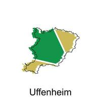 carte de uffenheim coloré conception, monde carte international vecteur modèle avec contour graphique esquisser style sur blanc Contexte