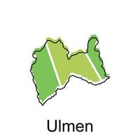 carte de ulmen coloré conception, monde carte international vecteur modèle avec contour graphique esquisser style sur blanc Contexte