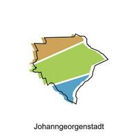 Johanngeorgenstadt carte, détaillé contour coloré Régions de le allemand pays. vecteur illustration modèle conception