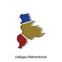 uebigau wahrenbrück carte, détaillé contour coloré Régions de le allemand pays. vecteur illustration modèle conception