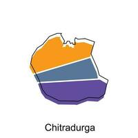 chitradurga carte illustration conception, vecteur modèle avec contour graphique esquisser style isolé sur blanc Contexte