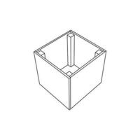 en bois boîte ligne meubles minimaliste logo, vecteur icône illustration conception modèle