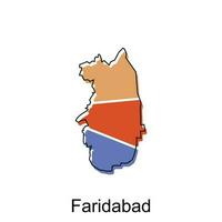 Faridabad ville de Inde carte vecteur illustration, vecteur modèle avec contour graphique esquisser conception