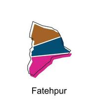 carte de fatehpur conception modèle avec contour graphique esquisser style isolé sur blanc Contexte vecteur