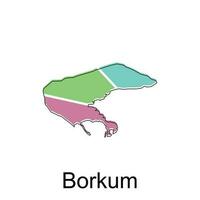 carte de borkoum conception illustration, vecteur symbole, signe, contour, monde carte international vecteur modèle sur blanc Contexte
