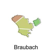 braubach haute détaillé illustration carte, monde carte pays vecteur illustration modèle