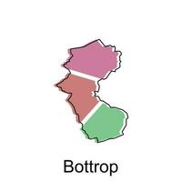 bottrop haute détaillé illustration carte, monde carte pays vecteur illustration modèle