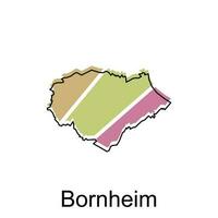 carte de bornheim vecteur conception modèle, nationale les frontières et important villes illustration