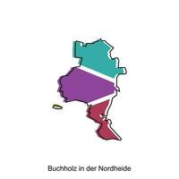 carte de buchholz dans der nordheide conception illustration, vecteur symbole, signe, contour, monde carte international vecteur modèle sur blanc Contexte