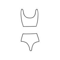 mignonne clipart vecteur été maillot de bain pour femmes et filles. nager vêtements pour nager dans le piscine, mer, océan. Facile coloré main tiré griffonnage isolé sur le Contexte