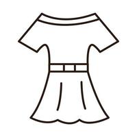 chemise et jupe femme accessoire ligne de vêtements icône vecteur