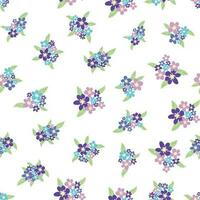 floral sans couture modèle avec titien, lavande, bleu, violet camomille fleur et feuilles sur pastel Contexte vecteur