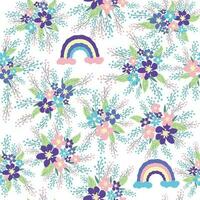 floral sans couture modèle avec titien, lavande, bleu, violet camomille fleur et feuilles sur pastel Contexte vecteur