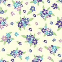 floral sans couture modèle avec titien, lavande, bleu, violet camomille fleur et feuilles sur pastel Contexte vecteur