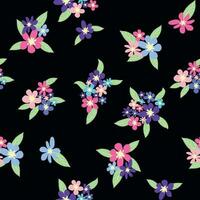 floral sans couture modèle avec rose, lavande, bleu, violet camomille fleur et feuilles. puéril, féminin, doux vecteur
