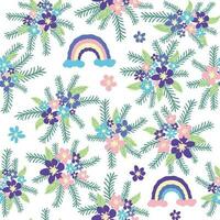 floral sans couture modèle avec titien, lavande, bleu, violet camomille fleur et feuilles sur pastel Contexte vecteur