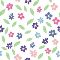 floral sans couture modèle avec rose, lavande, bleu, violet camomille fleur et feuilles. puéril, féminin, doux vecteur