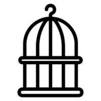 icône de ligne de cage à oiseaux vecteur