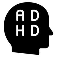 adhd glyphe icône vecteur