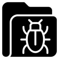 icône de glyphe de dossier infecté vecteur