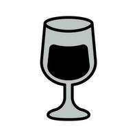 vecteur graphique illustration de une noir et blanc une verre de du vin.