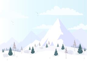 Illustration de paysage d'hiver de vecteur