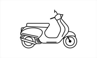 scooter moto icône, minimaliste symbole contour style avec blanc Contexte vecteur