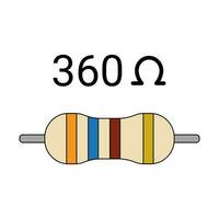 360 ohm résistance. quatre bande résistance vecteur