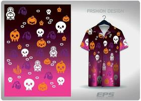 vecteur hawaïen chemise Contexte image.halloween fantôme citrouille crâne rose modèle conception, illustration, textile Contexte pour hawaïen chemise, maillot hawaïen chemise