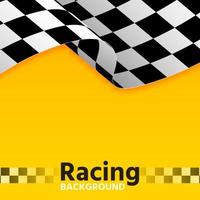 drapeau de course jaune vecteur