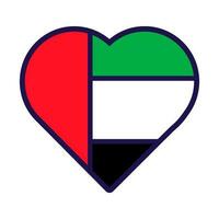 uni arabe émirats drapeau de fête cœur icône vecteur
