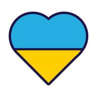 Ukraine drapeau de fête patriote cœur contour icône vecteur
