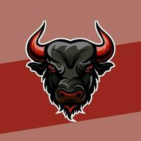 furieux taureau tête mascotte esport logo de une en colère taureau diriger, conçu dans esports illustration style vecteur