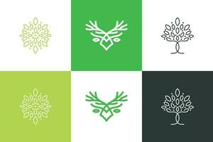la nature logo conception vecteur collection avec Créatif unique élément idée
