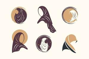 beauté hijab logo conception vecteur collection avec unique élément idée