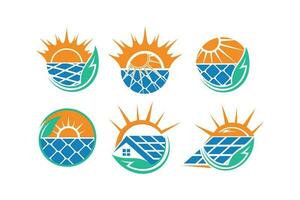 solaire logo conception vecteur collection avec unique élément idée