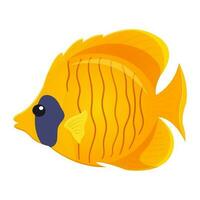 Jaune tropical poisson. zebrasome vecteur illustration. aquarium animal isolé sur blanc