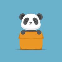 dessin animé mignon de boîte de panda de chat vecteur