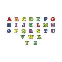 alphabet majuscule ensemble coloré alphabet autocollants vecteur