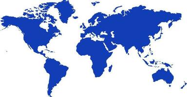 bleu coloré global contour carte. politique monde carte. dans le monde entier cartographie. vecteur illustration carte.