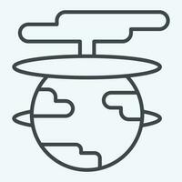 icône détruire le monde. en relation à nucléaire symbole. ligne style. Facile conception modifiable. Facile illustration vecteur